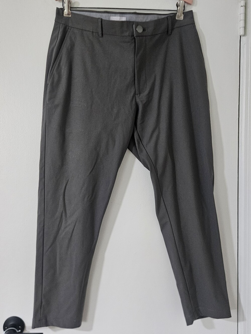 Hickey Freeman Mens Pants 33 Gray Tapered Office Washable 26.5 inseam Flat Front